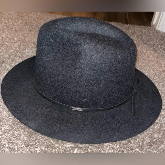BRIXTON DARK GREY FEDORA HAT - Picture 5 of 8